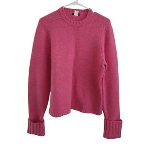 J. Crew Factory Vibrant Pink Crew Neck Sweater
